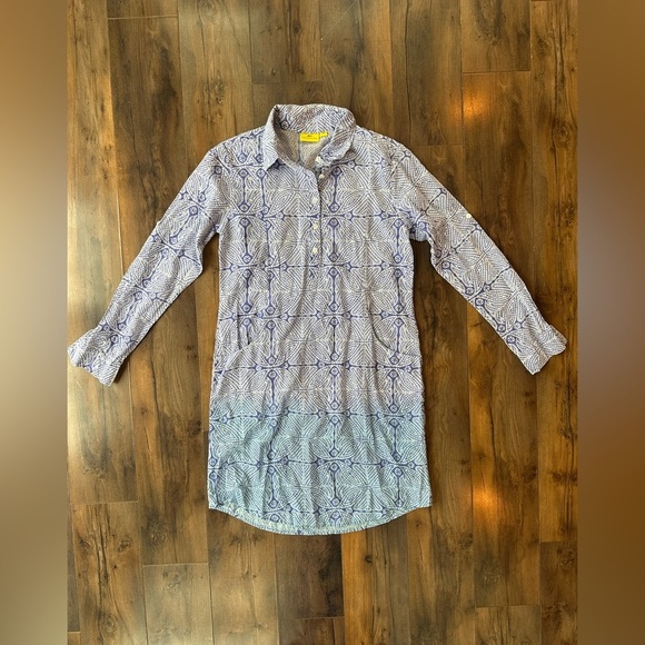 Roberta Roller Rabbit Dresses & Skirts - Roberta Roller Rabbit Blue Print Shirt Dress | Long Sleeve Cotton S